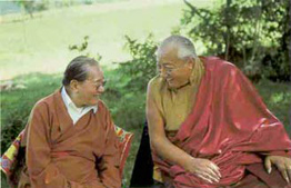 Picture of Dudjom Rinpoche and Dilgo Khyentse Rinpoche in Dordogne France